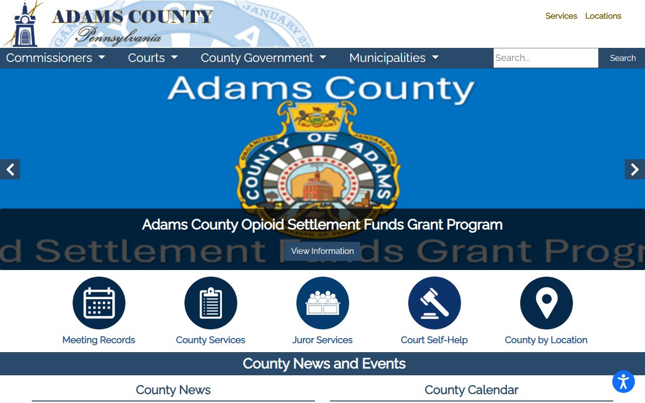 Adams County Pennsylvania government website for background check resources