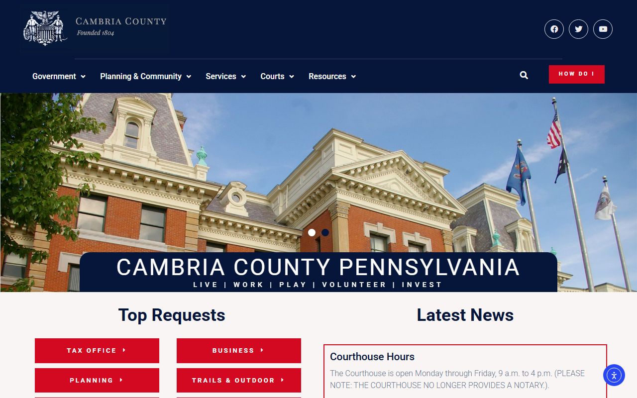 Cambria County Pennsylvania government website background check