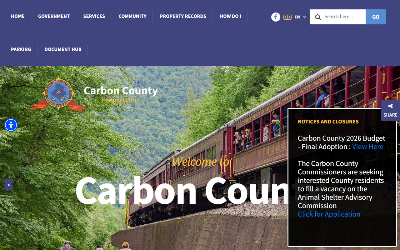 Carbon County Pennsylvania government website background check