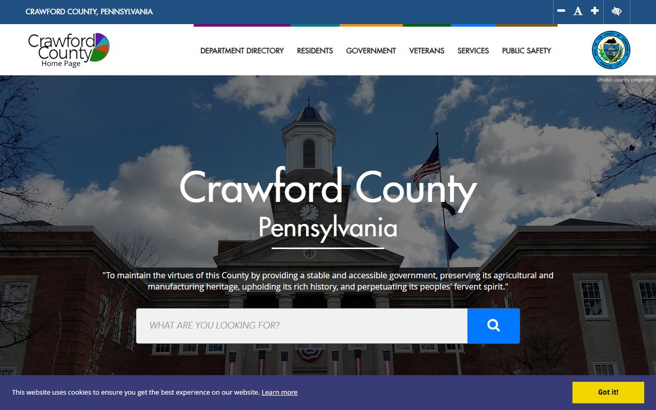 Crawford County Pennsylvania government website for background checks