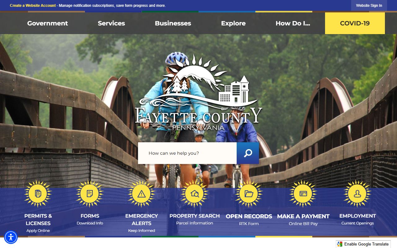 Fayette County Pennsylvania government website background check