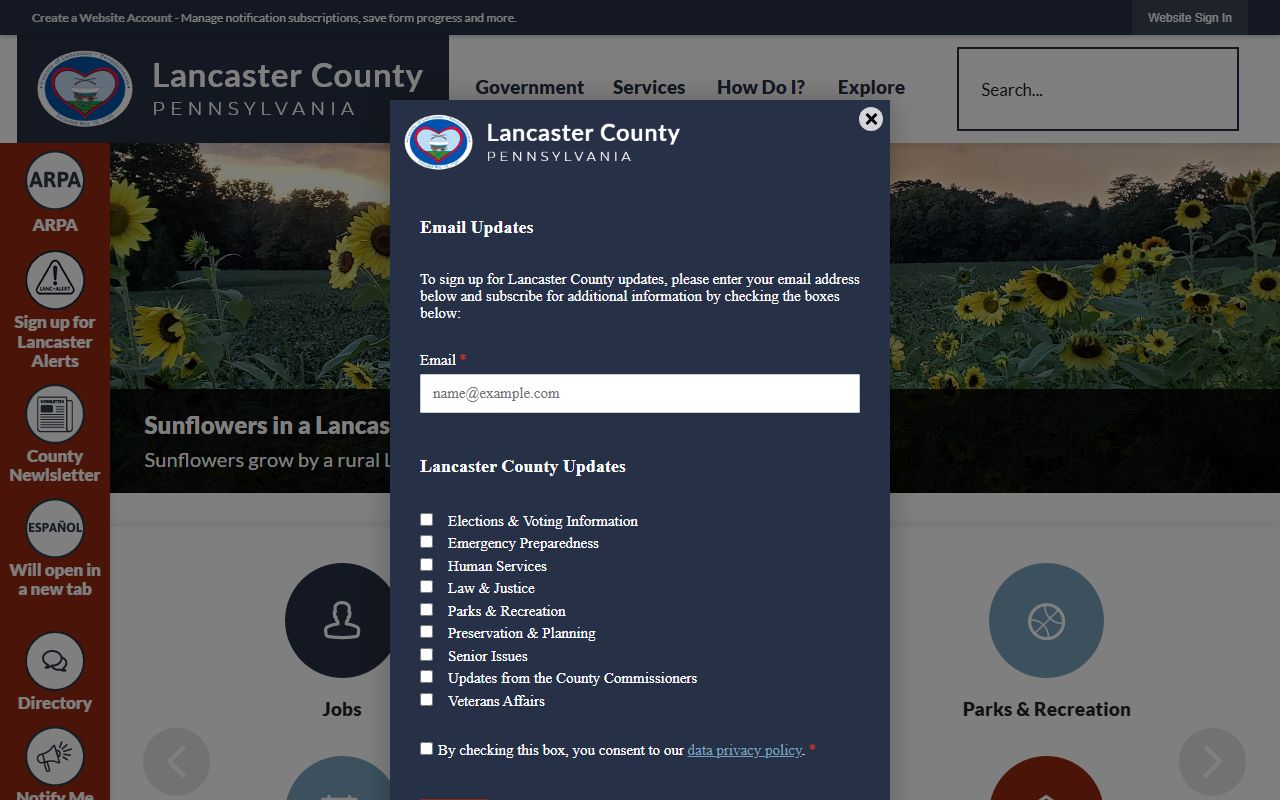 Lancaster County Pennsylvania government website background check
