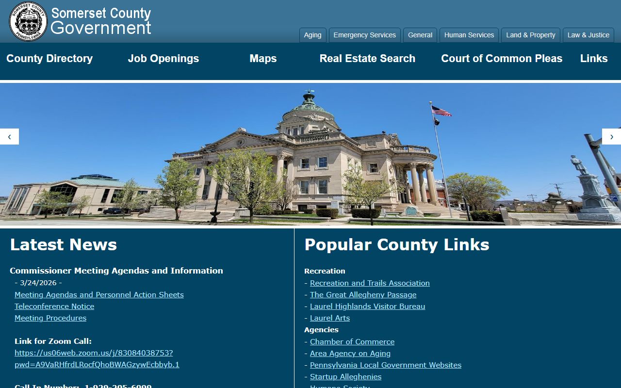 Somerset County Pennsylvania government website background check