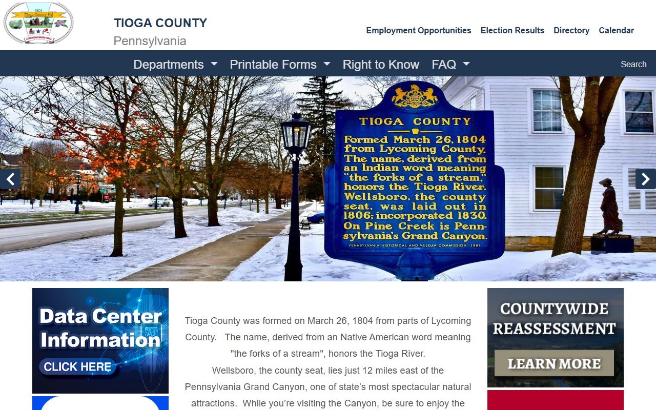 Tioga County Pennsylvania government website background check