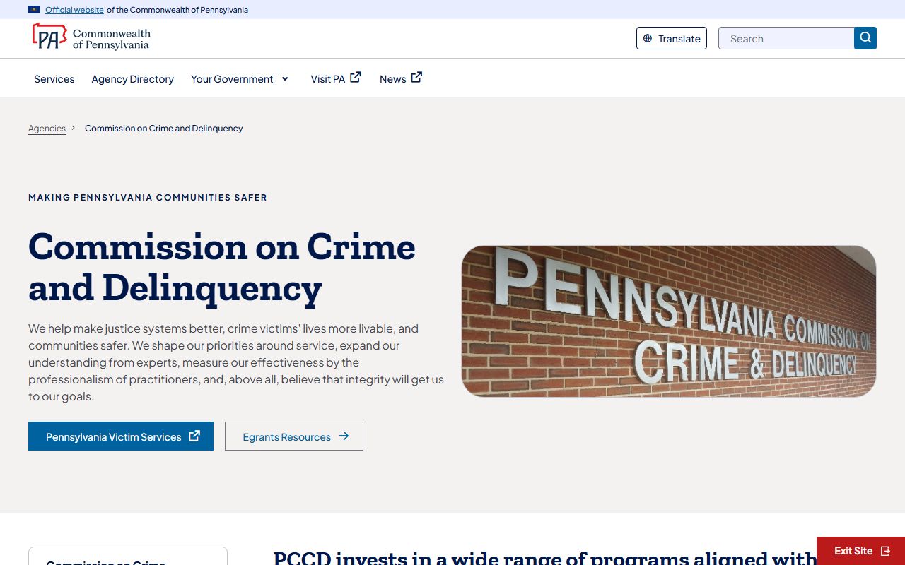 Pennsylvania Commission on Crime and Delinquency background check resources